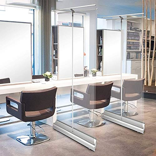 Roller Pull Up Clear Banner, Sneeze Guard Screen- Clear Film Protective Shield Social Distancing Screen Spit Protection for Cafes, Receptionist, Office 80x200cm