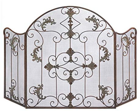 Parascintille Per Camino ABL Europea Retro Style Camino Schermo, 3 Pannelli Espandibile Spark Protezione Net, Bambino Portello Di Sicurezza For Il Camino A Legna Stufa A Pellet