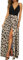Newshows Sommerkleid Damen Lang Maxikleid Sommer V Ausschnitt Kleid Schlitz Freizeitkleid Elegant für Hochzeitsgast(Leopard 01,Mittel)