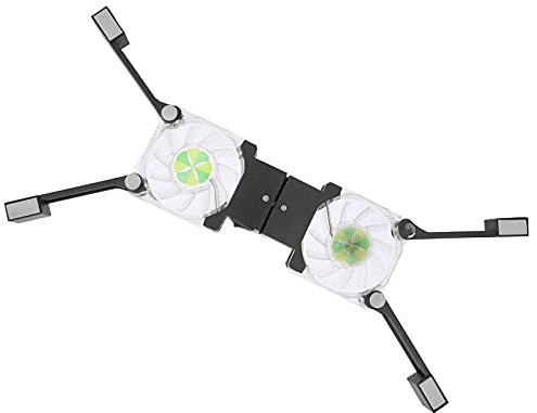 Laptop Cooler Pad, Notebook Portatile USB Pieghevole Notebook Computer Large Double Fan Cooler Stand, Laptop Cooler Stand 60 X 60 X 12 Mm(nero)