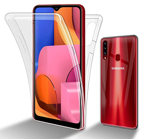 Cadorabo Hülle kompatibel mit Samsung Galaxy A20s Schutzhülle TPU Silikon Case 360 Slim Kratzfest Weiche Gummi mit Rundumschutz Case Hülle für Galaxy A20s in Transparent