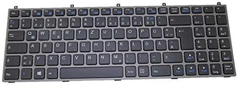 RTDPART Laptop-Tastatur für Nexoc E718 German GR mit grauem Rahmen