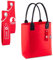 Tanndesign Nachhaltiger Damen Shopper „Emma“ aus recyceltem Filz Rot – Einkaufstasche 21L mit Schultergurt & Fronttasche | Umweltfreundliche Tragetasche für Alltag, Büro & Freizeit | Waschbar & robust