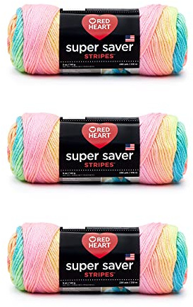 Red Heart Super Saver Garn, 3er-Pack, Retro-Streifen