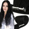 Easyouth Tape in Human Hair Extensions Jet Black Tape in Hair Extensions Human Hair Black Glue in Hair Extensions Remy Real Hair Tape ins 22 Inch 50g 20Pcs