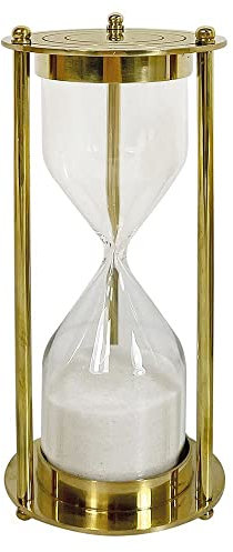 Sanduhr Messing Antik-Stil Chronometrie Sandglasuhr Timer Sandglas 14,5cm