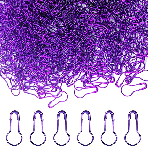 Yosawo 500Stück Sicherheitsnadeln Calabash Pin Kürbis Pins für Stricken Maschenmarkierer DIY Fertigkeit-Herstellung (Lila)
