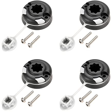 RGW Multifunctional Canoe Kayak Star Mount Base Inflatable Boat Sea Fishing Rod Holder Mount Base with Screws DIY Accessories (4pcs)