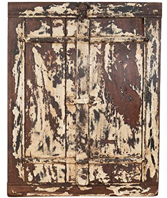 BISCOTTINI INTERNATIONAL ART TRADING Galletas Ventana Antigua Madera Maciza 55x69 cm | Ventanas de Madera Decorativas y funcionales | Ventana Vintage Madera