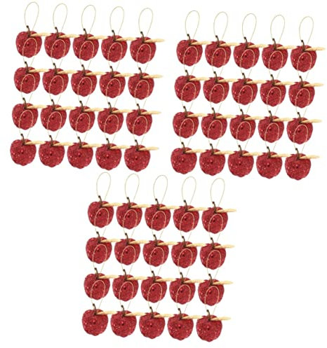 LABRIMP 60stücke Weihnachtsbaum Rote Apfel Dekoration Realistische Miniatur Äpfel Für Weihnachtsbaum Für Festtagsdeko Und Kinderzimmergestaltung