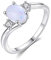 XINGNIAO Exquisiter Damen-Ring aus 925er Silber mit ovalem Schliff, Feueropal-Diamant-Schmuck, Geburtstag, Vorschlag, Geschenk, Braut, Verlobungsfeier, Bandringe, Größe 5–11