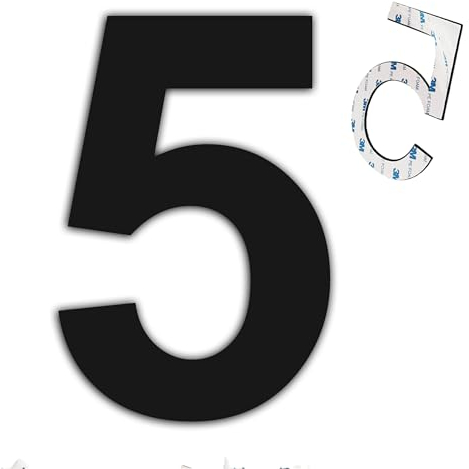 nanlyiau 6in black self adhesive number mailbox numbers stainless steel house numbers door number made of solid SUS304(paste bl 6in5)