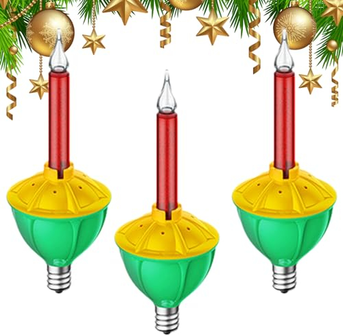 Novent Ersatz-Bubble-Lights-Glühbirnen,3 Stück mehrfarbige Ersatz-Flüssigkeitsglühbirnen - Rot-Blaue Klassische Weihnachtsbeleuchtung, altmodische, flüssige Blasenlichter