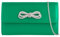 Pochette da sera in raso con fiocco e strass, ideale per spose e balli studenteschi, Verde, medium