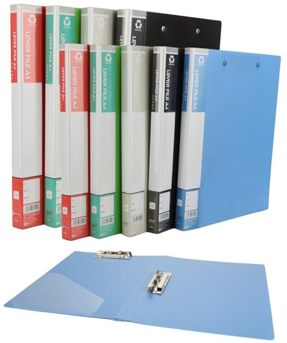 VIDETOL 10 Stück Ringbuch DIN A4, 20 mm Ringordner mit Niederhalter, 5 Farben Ordner A4 für Schule, Büro und Sitzungen