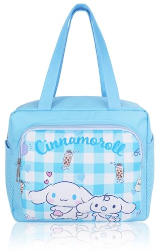 Roffatide Anime Cinnamoroll Borsa per il pranzo per donne e uomini, a prova di perdite, grande scomparto tote contenitore per il pranzo per lavoro e viaggi, blu, LYB12501n