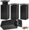 Btowin VCF Lot de 4 pieds de meubles réglables de 5 cm, pieds de rechange carrés en alliage d'aluminium noir mat, hauteur réglable de 0 à 20 mm, pieds de rechange pour armoire, bureau, canapé, placard