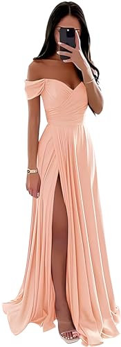SWEMILE Robe Maxi Plissée en Satin à Manches Courtes, Dos Nu, Élégante pour Cocktail, Soirée, Mariage, Demoiselle d'Honneur, Vintage, Col en V, Rose Pâle, Taille 34
