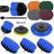 Gemtte Bürstenaufsatz Bohrmaschine Set, 20 Stück Bürstenaufsatz Akkuschrauber mit Bohrbürsten 2''/ 3.5''/ 4''/ 5'', Reinigungsbürste Felgenbürste Power Scrubber Kit für Bad Poolfliesen & Auto (Blau)