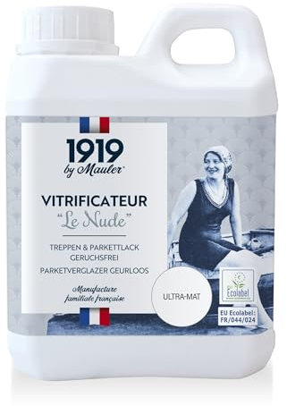 1919 by MAULER - Vitrificateur « Le Nude » - Mat invisible - 15L : La protection ULTIME qui résiste à l’épreuve du temps pour parquet, escalier, meuble et boiserie - Qualité professionnelle