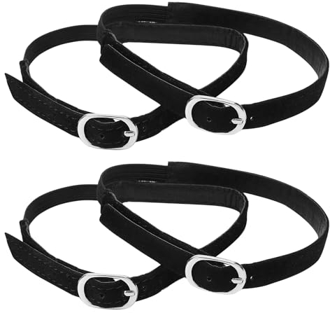COMNICO 2 Pairs Shoe Straps Detachable PU Leather Ankle Straps Adjustable High Heels Anti-loose Shoelaces with Buckle for Lady Women Girls Holding Loose Heels Pumps(black)