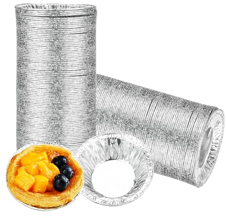 DTYGUIXE Moldes para Pastelitos de Belén, 250 Moldes de Tartaletas para Horno Pequeñas Individuales Moldes para Pastel de Nata de Papel de Aluminio Formas para Hacer Tartaletas Caseras Reposterías