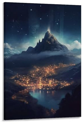 Sarah J. Maas Buchkunst, ein Hof der Dornen und Rosen, Velaris, Poster, 4 Leinwand-Kunstdrucke, Poster, Foto, Gemälde, Poster, Raumdekoration, 60 x 90 cm