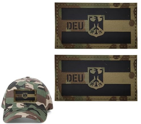 2 Stück Deutschland Patch, Deutschland Patch Klett, Bundeswehr Patch, Patch Deutschland, Patches Klett Militär, Militär Patch, Deutschland Flagge Patch, Patch Klett Militär