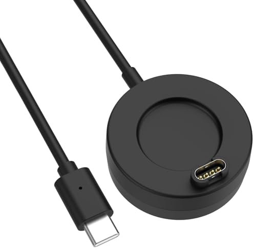 Cavo di ricarica da 1 m, compatibile con Garmin Fenix 6/6X/6S/5/5 Plus/5X/5X Plus/5S/7/7 Pro/7S/7S Pro/7X/7X Pro/Forerunner 965/945/645, cavo di ricarica USB-C con dock di ricarica magnetico, nero