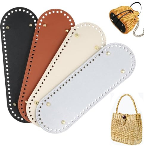 4 Piezas Bolsa Cojín Inferior, 30 * 10 cm, Base Bolso Crochet, Base Bolso Crochet Base Ovalada, Bolsas Ganchillo Base, para Accesorios Hechos a Mano del Bolso DIY