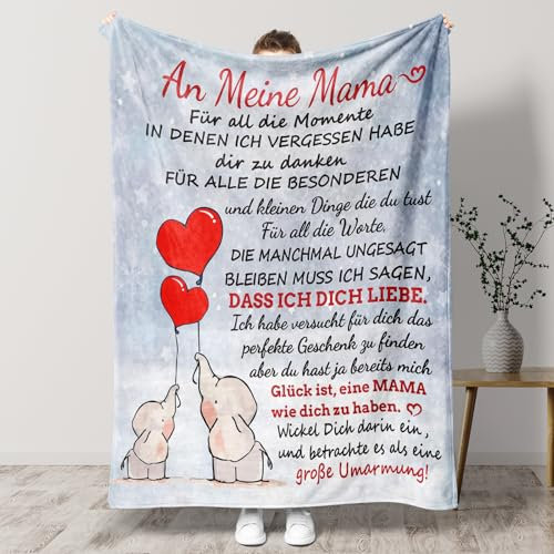 Tulolvae Geschenke für Mama, Flanell Decke Geburtstagsgeschenk für Den Beste Mama, Valentinstag Ostern Muttertagsgeschenk für Mutter Frauen, Mama Weihnachten Geburtstag Geschenk