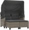 HETFTJN Dining Lounge Outdoor Gartensofa Gartenstühle Küchensofa - Gartensofa 2-Sitzer mit Dach und Hockern Grau Poly Rattan für Schwimmbad Terrasse Garten Balkon
