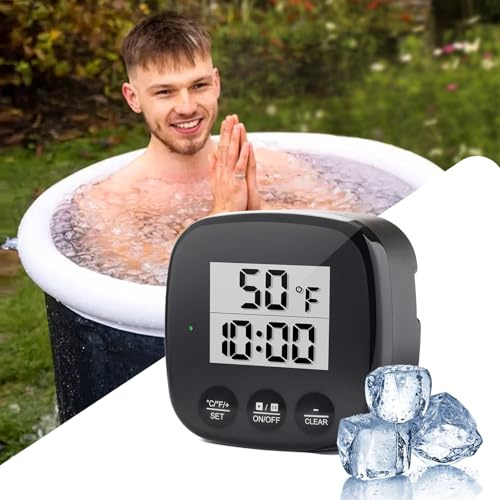 Ice Bath Thermometer - Floating Water Temperature Gauge with Timer