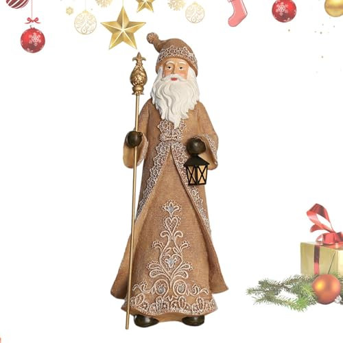 Figuras De Resina De Alce, Estatua De Navidad | Figuras Clásicas De Papá Noel,Divertidas Figuras De Navidad De 12.6 Pulgadas, Decoraciones De Navidad De Invierno Para Dormitorio, Mueble TV, Biblio