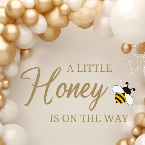 A Little Honey is on the Way Babyparty-Aufkleber, Schild, Geschlechtsoffenbarung, für Mädchen oder Jungen, Bienen-Motiv, Dekoration für Babyparty, Vinyl-Aufkleber, für Baby-Party-Hintergrund