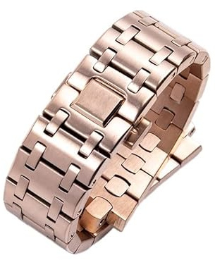 XIRIXX Markenarmband 28 mm Voll-Edelstahl-Uhrenarmband für Audemars und Piguet-Armband ROYAL OAK Armband für 15710 15703(Rose Gold)