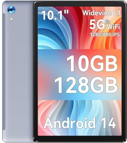 Ainmel Tablet Android, 10 pollici Octa-Core Processore, 10 GB RAM 128 GB ROM, 1 TB TF Card Expand, 1280 x 800 IPS HD Touchscreen, 5G/2.4G WiFi, BT 5.0, 5 MP+8 MP Dual Camera Android Tablet (Grigio)