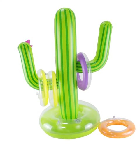 Jeu De Jeux De Natation Cactus - Jeu Anneau De Cactus Flottant D'été | 5 Pièces De Cactus Gonflable, Ensemble De Jeu De Lancement En Anneau De Cactus, Cactus Pour Les Parties De Piscine Pour La