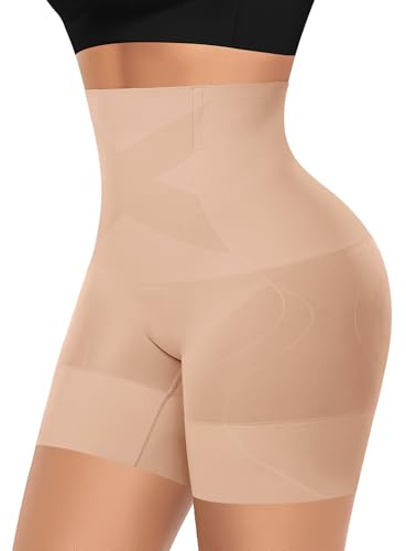 YARRCO Seamless Shapewear Shorts for Women Tummy Control Knickers High Waist Tummy Tuck Slimming Pant Shaping Boy Shorts Underwear Panties Boxers Invisible (#05 Latte,XL)