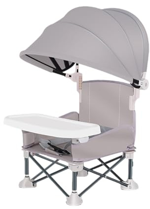 Faltbarer Esszimmerstuhl für Babys, Reisesitz mit Tablett für Kleinkinder, zusammenklappbarer Baby-Fütterstuhl mit Baldachin, für Rasen, Outdoor, Camping, Zuhause, Reisen, Picknick