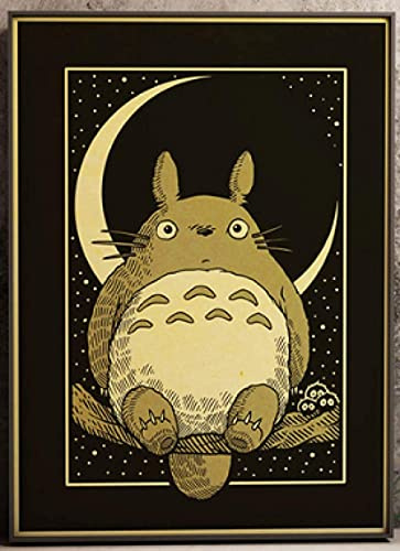 ERUZO 5D-Diamantgemälde, Kreuzstich, Retro, japanischer Anime von Hayao Miyazaki, Mein Nachbar Totoro, Kunst, Heimwanddekoration, 30 x 40 cm