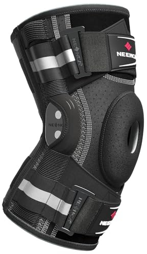 NEENCA Kniebandage gegen Knieschmerzen, Kniestütze mit Scharnier und patentiertem X-Strap Befestigungssystem, starke Stabilität zur Schmerzlinderung, bei Arthritis, Meniskusriss, ACL, PCL, MCL