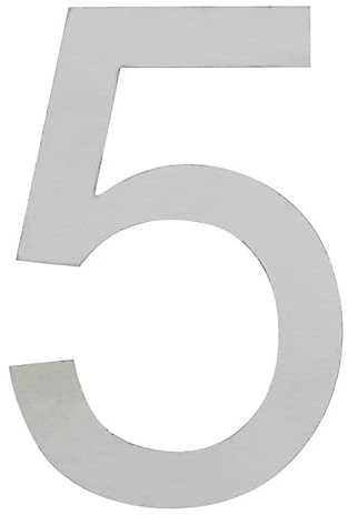 ARREGUI SEC11-T2 Número de Casa Exterior de 12 cm de altura | Placa de Señalización de Acero Inoxidable Satinado | Número de Puerta | Letra de Casa | Número de Vivienda, Piso o Escalera | Número 5