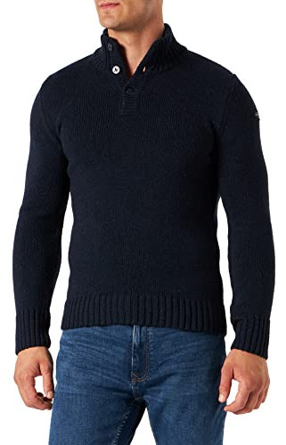 Schott NYC Homme Ploutrider4 Pull/Sweater, Bleu (Navy), XXL EU