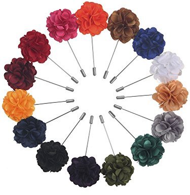 15 Stücke Männer Brosche Pin Handgemacht Satin Blume Boutonniere Pin mit Gesch