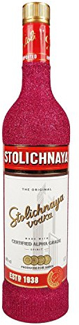 Stolichnaya Vodka 0,7l 700ml (40% Vol) - Bling Bling Glitzerflasche in hot pink -[Enthält Sulfite]