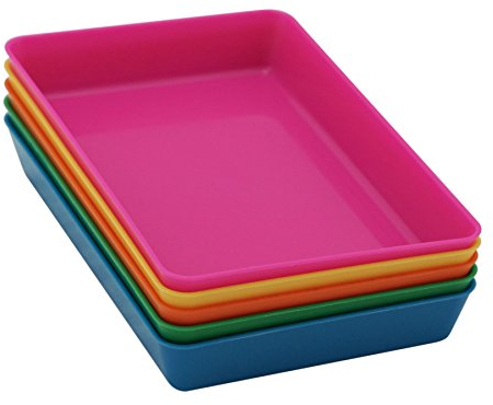 TimeTEX Set Materialschalen - Ordnung und Übersicht auf dem Schreibtisch und in der Klasse - 5-teilig - Format: 12 x 18 x 2,5 cm - 93407