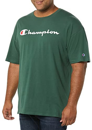 Champion Herren Klassisches Schriftzug T-Shirt, Dunkelgrün-y07718, Mittel