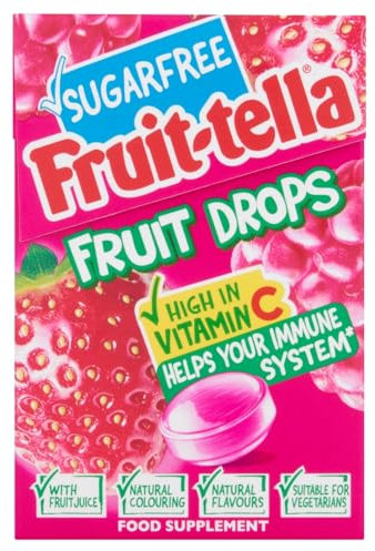Fruittella Sugarfree Fruit Drops, Red Berry Mix, 45g