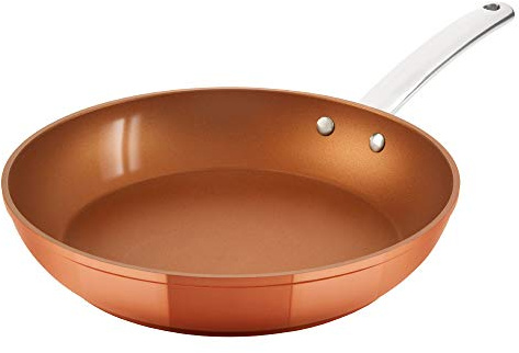 Tower Copper Forged Induction Frying Pan, Non Stick Ceramic Coating, Easy to Clean, Dishwasher Safe, 24 cm